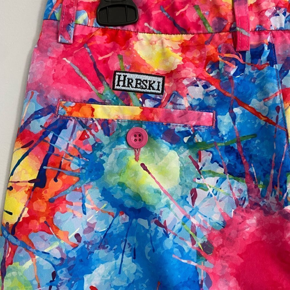 HRESKI Explosion of Color Golf Shorts Men Size 30 - Picture 6 of 8